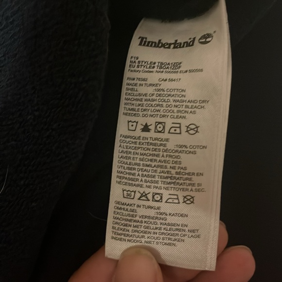 Timberland vintage logo hooded sweatshirt size medium in blue - Picture 3 of 3